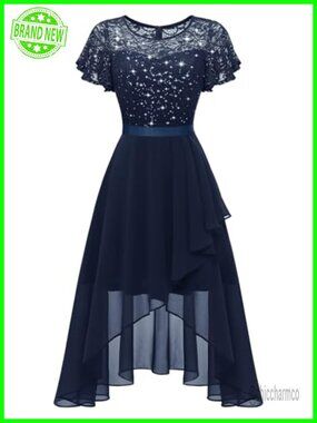 Sequin High Low Semi Formal Bridesmaid Dress
